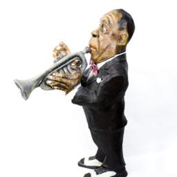 Louis Amstrong Paper Mache Figure - thumbnail 2