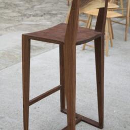 Low Back Walnut Bar Stool - thumbnail 4