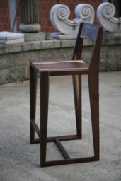Low Back Walnut Bar Stool