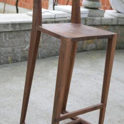 Low Back Walnut Bar Stool - thumbnail 2