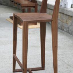 Low Back Walnut Bar Stool - thumbnail 3
