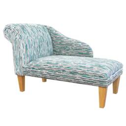 Handmade Teal Stripe Chaise Longue Modern Fabric Daybed - 45 - thumbnail 1