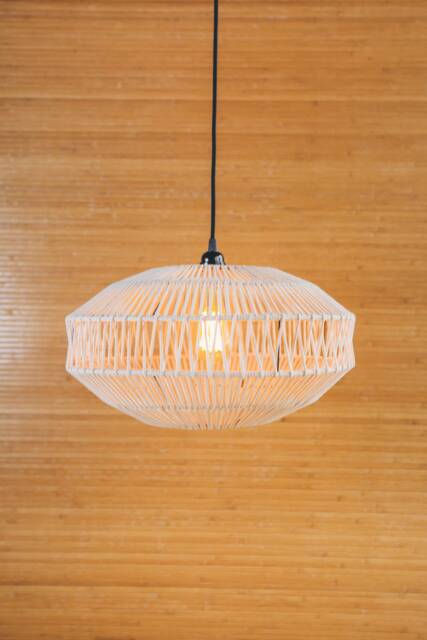 Macrame Pendant Light Shade, Boho Farmhouse Decor - image 1