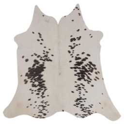 Authentic Black & White Cowhide Rug - Medium Natural Leather Skin For Elegant Interiors - 50x55 Inches - thumbnail 1