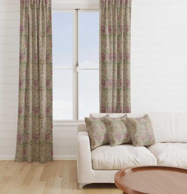 Custom Made William Morris Honeysuckle Rose Blackout/Lining Curtains Pinch /Triple/Double Pleat - image 1
