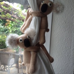 Crochet Koala Curtain Tie Backs, Nursery Decor - thumbnail 4