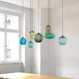 7-Light Glass Chandelier - Bespoke Cluster Pendant For Dining Tables & Islands - thumbnail 2