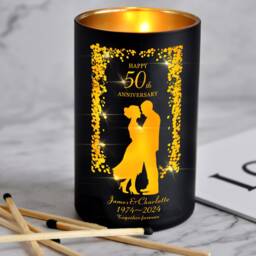 Personalised Anniversary Scented Candles Gifts For Her Couple Husband Custom Candle With Any Name/Year/Text Home Decor Up To 40 Hours - thumbnail 2
