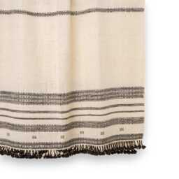 White Indian Wool Throw Blanket, Handwoven Bed Coverlet & Farmhouse Sofa - Vajra - thumbnail 2