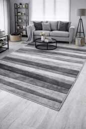 New Small Large Silver Grey Wave Design Area Rugs Mats