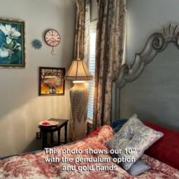 Red Toile Pendulum Wall Clock - French Clock - thumbnail 2
