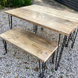 Reclaimed Scaffold Board Dining Table - thumbnail 3