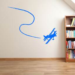 Plane Aircraft Contrail Wall Stickers Decals Kids Decor Window Fun Vinyl A166 - thumbnail 1