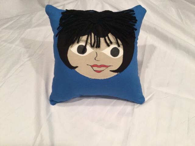 Blue, Handmade Rag Doll Pillow - image 1