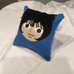 Blue, Handmade Rag Doll Pillow - thumbnail 2