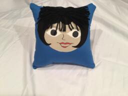 Blue, Handmade Rag Doll Pillow - thumbnail 1
