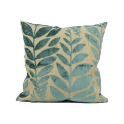 Designers Guild - Foglia Azure Handsome Fern Leaf Nature Inspired Cut Velvet Cushion Cover Handmade Throw Pillow Designer Home D??cor - thumbnail 2