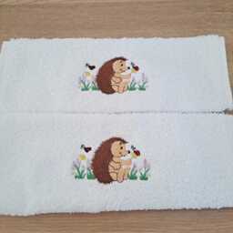 Personalized Hedgehog Embroidered Towels, 550Gsm Luxury Cotton - thumbnail 2