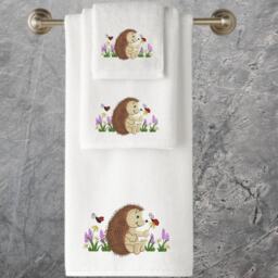 Personalized Hedgehog Embroidered Towels, 550Gsm Luxury Cotton - thumbnail 1