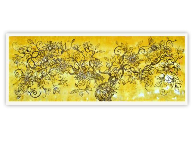 Silmarillion Fanart On Canvas Golden Tree Laurelin Wall Art, Mixed Painting - image 1