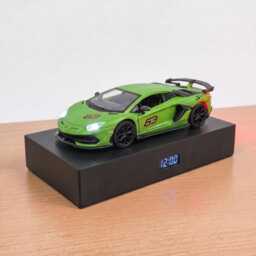 Lamborghini Aventador Svj Alarm Clock - Realistic Engine Sound, Working Headlights, Handmade, Car Enthusiast Gift - thumbnail 1