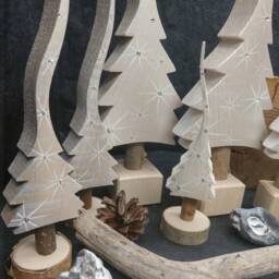 Snow White Pearl White Christmas Tree With Some Gold, Glittering, Simple, Hand-Painted By Freudenbaum - thumbnail 2