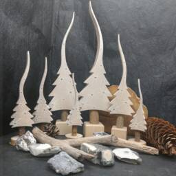 Snow White Pearl White Christmas Tree With Some Gold, Glittering, Simple, Hand-Painted By Freudenbaum - thumbnail 1
