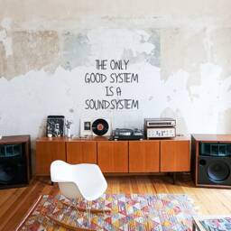 Wall Decal Quote The Only Good System Is A Sound System, Street Art Wall Sticker, Art Graffiti Decal, Urban Decor, Banksy Typo - thumbnail 3