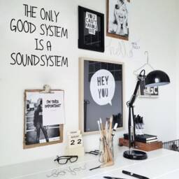 Wall Decal Quote The Only Good System Is A Sound System, Street Art Wall Sticker, Art Graffiti Decal, Urban Decor, Banksy Typo - thumbnail 2