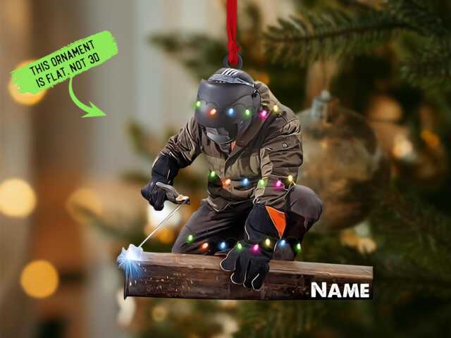 Custom Welder Acrylic Ornament, Christmas Gift For Welders, Welding Supplies Ornament, Holiday Decor Welder's Tree, Ornament - image 1