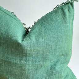 Green Tribal Hemp Hand Woven Natural Dye Color Pillow Cover - thumbnail 2