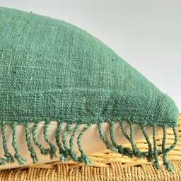 Green Tribal Hemp Hand Woven Natural Dye Color Pillow Cover - thumbnail 3