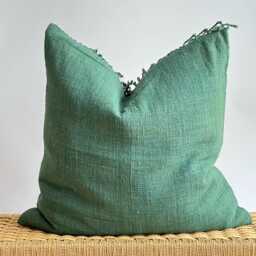 Green Tribal Hemp Hand Woven Natural Dye Color Pillow Cover - thumbnail 1