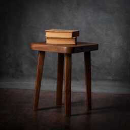 Kurumi - Book Table Minimalist Square Walnut Nightstand - thumbnail 1