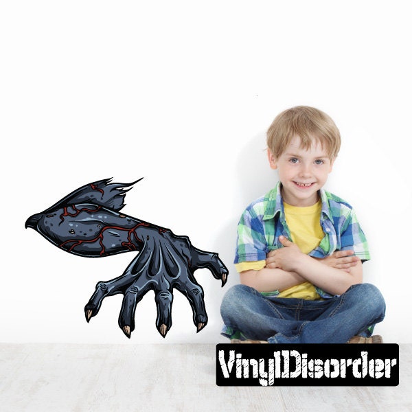 Monster Arm & Hand Wall Decal - Fabric Vinyl Removable Reusable Monsterhanduscolor002Et