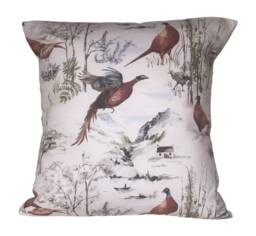 "Highland Pheasants Autumn Cushion Cover 16"" 18" - thumbnail 1