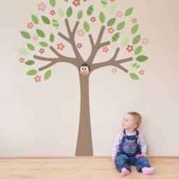 Woodland Tree With Blossom Wall Sticker Pack - Spring Edition - thumbnail 2