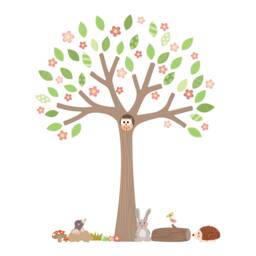 Woodland Tree With Blossom Wall Sticker Pack - Spring Edition - thumbnail 3