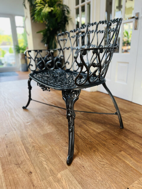 Heavy Cast Iron Garden Bench Patio Chair - image 1