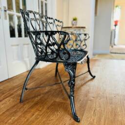 Heavy Cast Iron Garden Bench Patio Chair - thumbnail 2