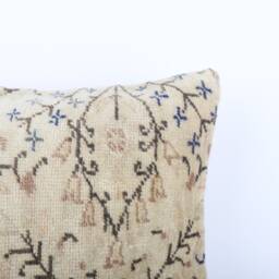 Vintage Turkish Kilim Pillow Cover 16'' Handwoven Wool Throw - thumbnail 3
