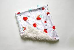 Dream Lovie. Security Blanket. Personalized Lovey. Faux Fur Robin Birds Baby Mini Blanket.minky Lovie.baby Shower Gift - thumbnail 1
