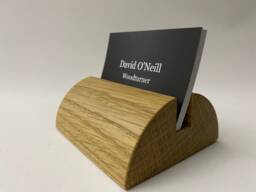 Business Card Holder in American White Oak, Minimalist Design