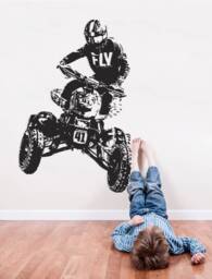 Off Road Bike Wall Decal, 4 Wheeler Stickers - Bedroom, Garage Decor Se169 - thumbnail 1