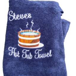 Personalised Embroidered Hot Tub Towel, Custom Name, Gift For Men - thumbnail 3