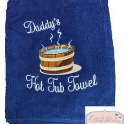 Personalised Embroidered Hot Tub Towel, Custom Name, Gift For Men - thumbnail 2