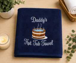 Personalised Embroidered Hot Tub Towel, Custom Name, Gift For Men - thumbnail 1