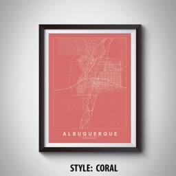 Albuquerque Nm Map Art Print Modern Travel Poster, Office Decor - thumbnail 3