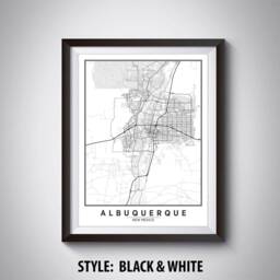 Albuquerque Nm Map Art Print Modern Travel Poster, Office Decor - thumbnail 2
