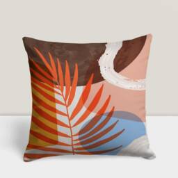 Mid Century Modern Pillow Cover, Abstract Boho Cushion Case, Minimalist Flower Drawing, Living Room Decor, Bedroom Accent - thumbnail 2